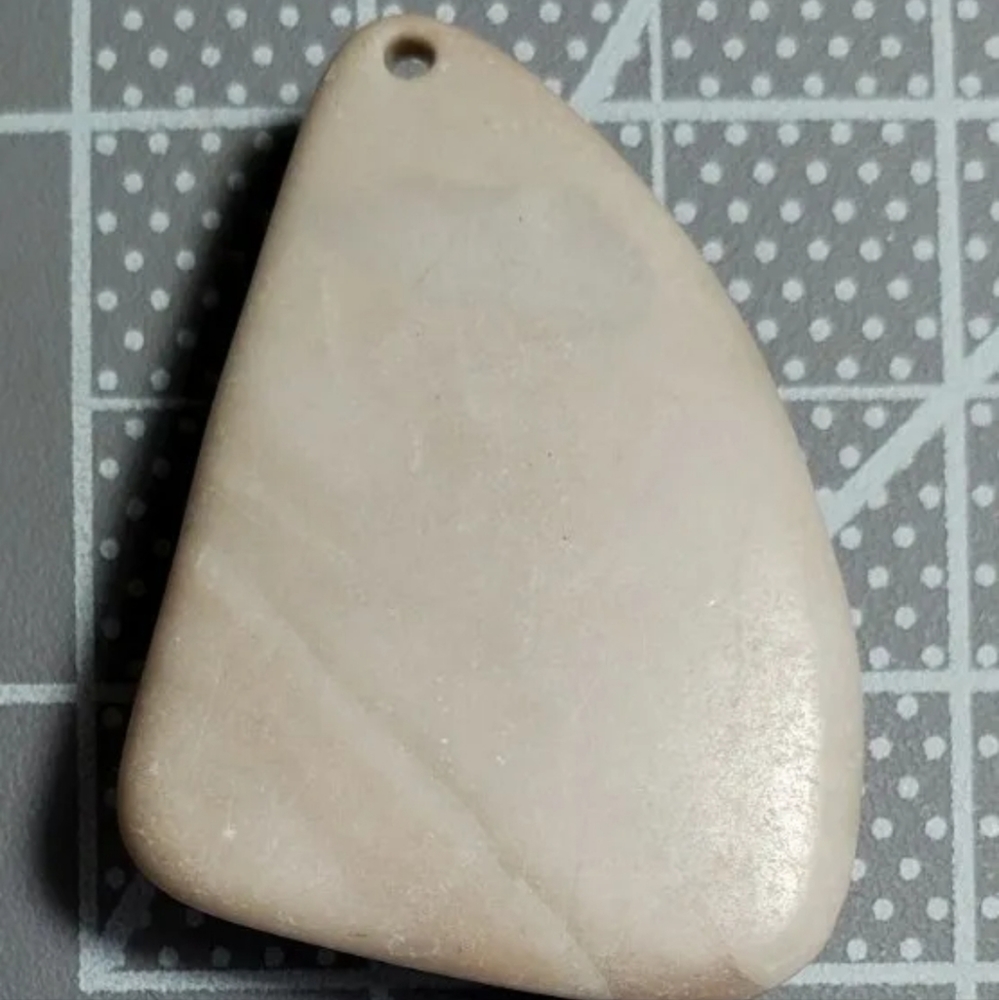 Hand Carved Stone Small Bird on Branch Pendant Bead - Picture 3 of 4